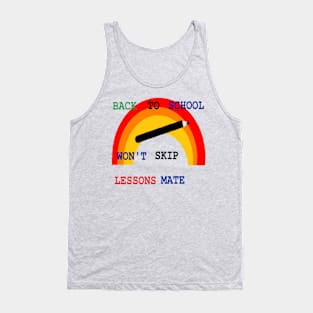 Back to School Lessons illustration on Light Blue Background Tank Top